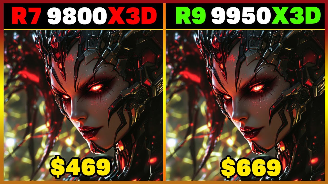 Ryzen 7 9800X3D vs Ryzen 9 9950X3D - Benchmark Gaming Test