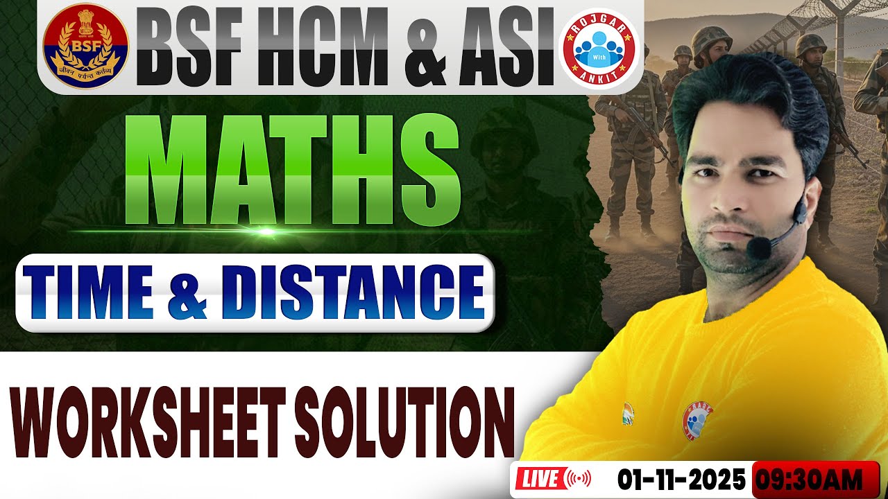BSF HCM & ASI Maths | Time & Distance Maths Worksheet Solution | BSF HCM & ASI 2024 Maths Class