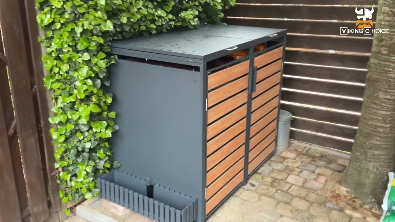 Viking Choice - Container ombouw voor 2 kliko's - antraciet houtlook