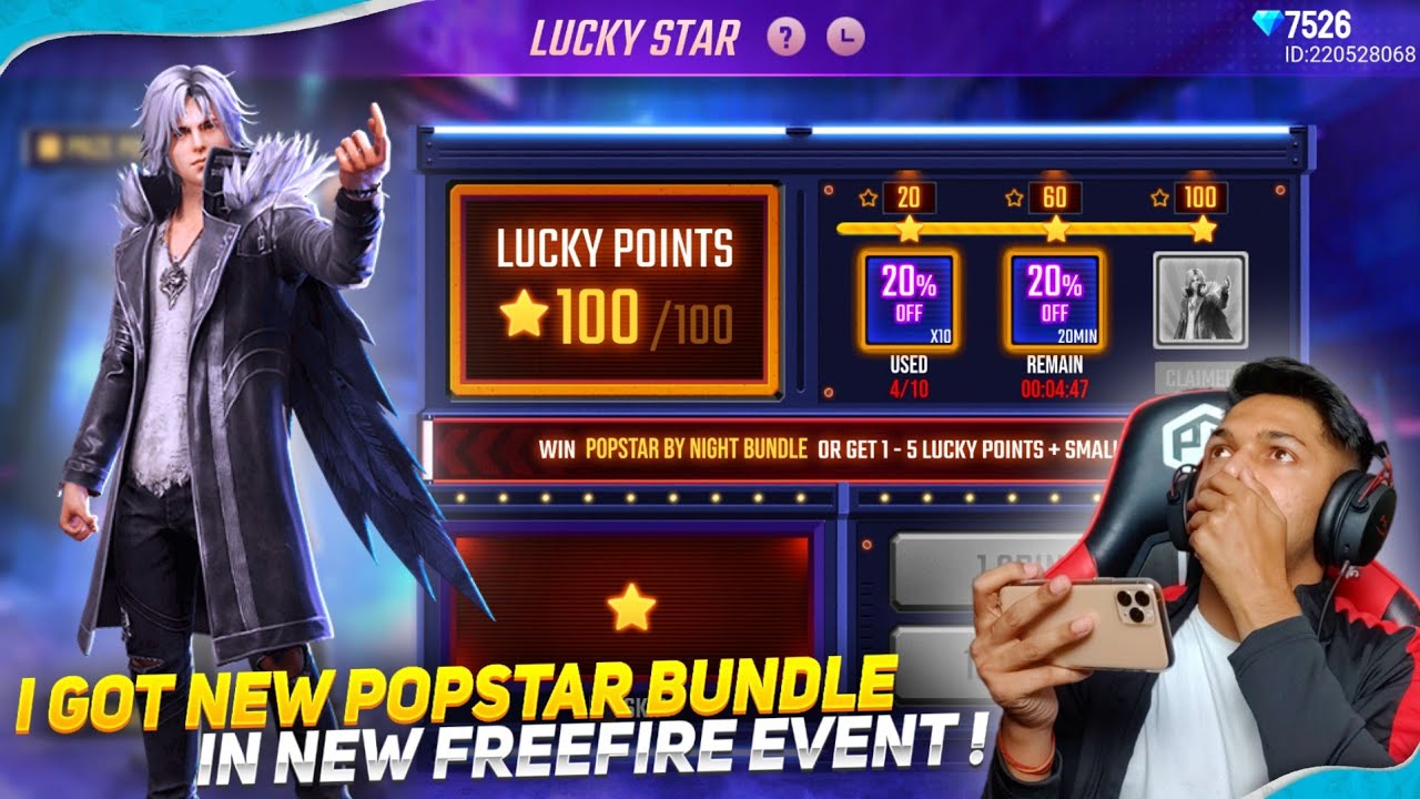 New Lucky Star Event I Got New Popstar By Night Bundle Garena Free Fire 2020