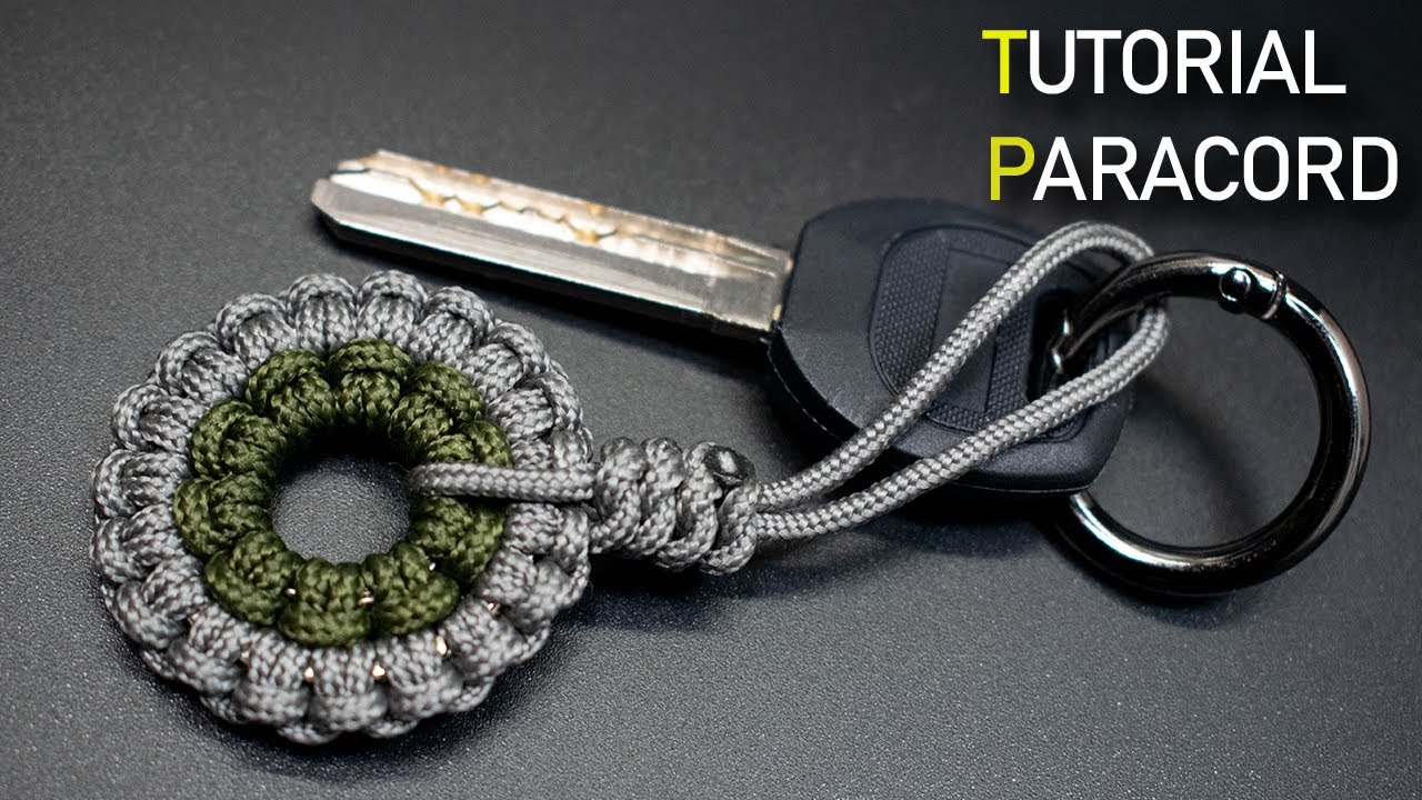Llavero paracord usando anillas de llavero - nudo Alondra | Materiales en la descripción.