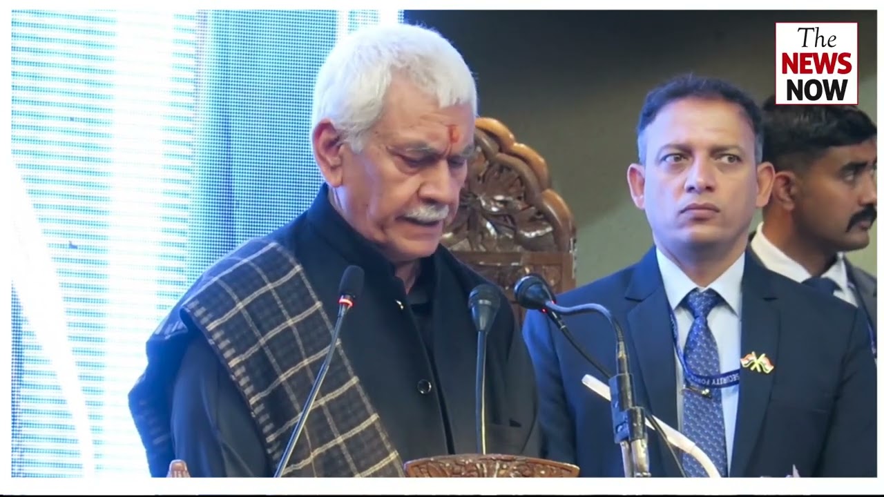LG Manoj Sinha addressing the National Conference on Cold Water Fisheries  in Srinagar.