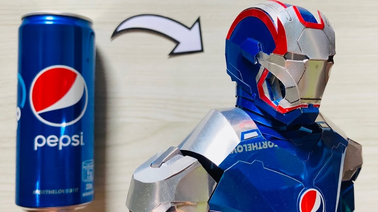 Iron Patriot Helmet using Soda Can