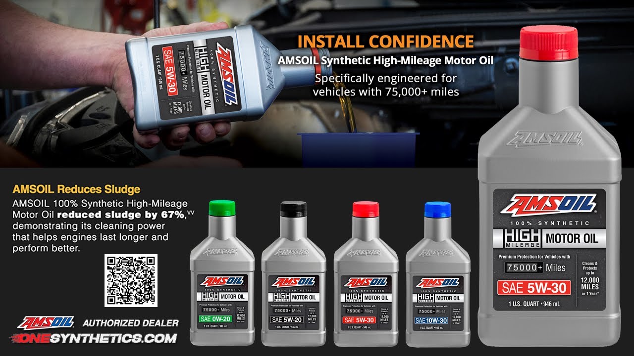 AMSOIL 100% Synthetic High-Mileage Motor Oil | Engineered for vehicles with over 75,000 miles