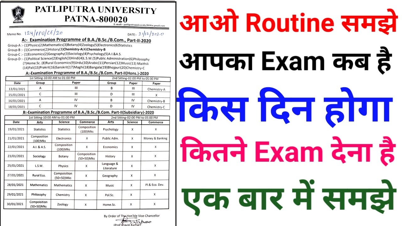 Patliputra University Part 2 Exam Routine Full Explain|ppu part 2 exam routine 2020|ppu part 2 exam