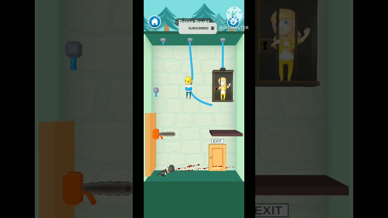 Rescue cut rope puzzle game level prison break