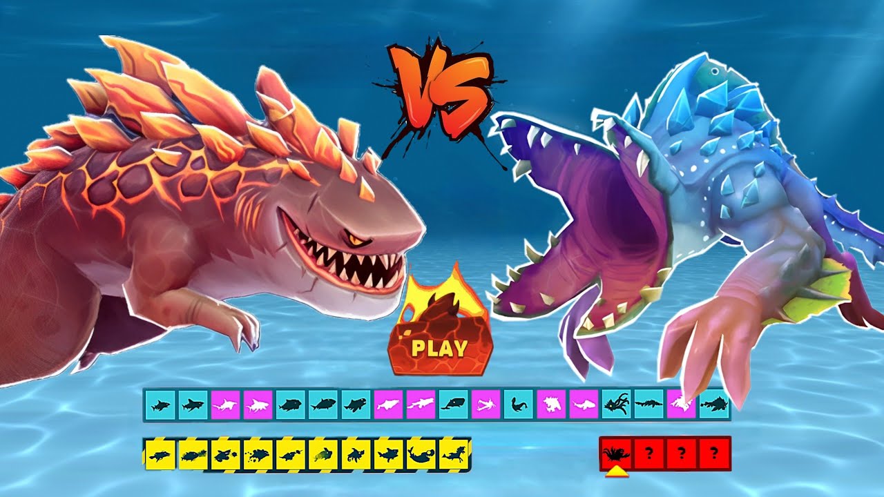 BIG TITAN MAGMAJIRA SHARK VS BIG TITAN ABYSSAURUS SHARK - BIG SHARK | HUNGRY SHARK EVOLUTION