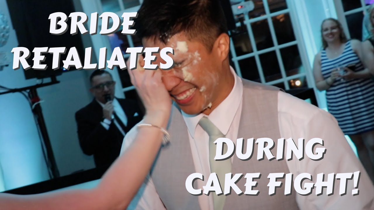 Bride RETALIATES during wedding cake fight - The Osprey's at Belmont Bay - Woodbridge VA Wedding