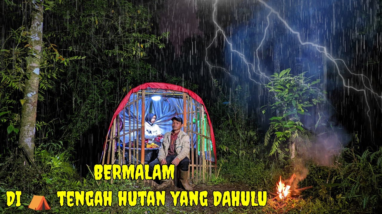 CAMPING HUJAN LEBAT//BERANGKAT BERSAMA ISTRI KE HUTAN//ASMR,RAIN