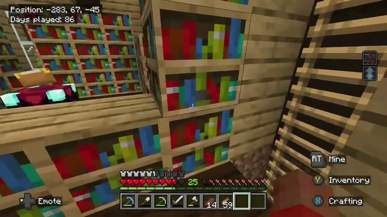 Let's Play Minecraft bedrock ep 63. Decorating the inside of my base.