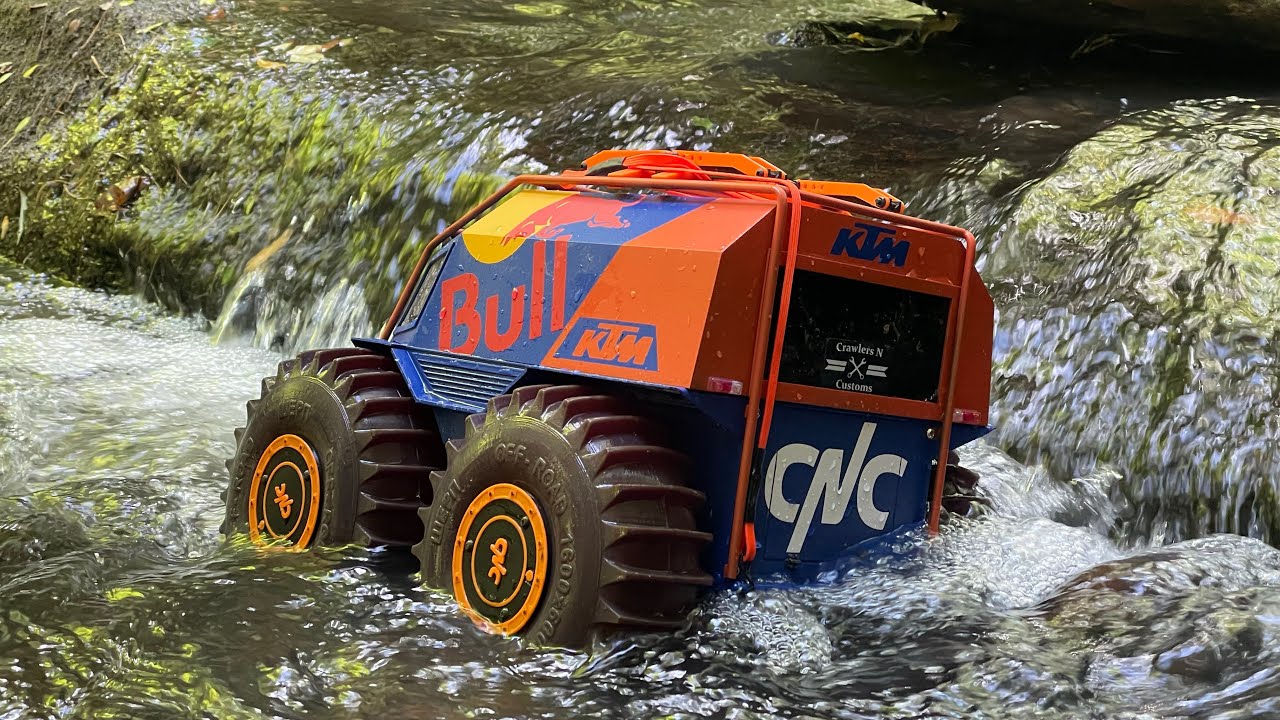 One of a kind Sherp from Moscow Russia tackles the infamous creek at Mountain Adventure RC