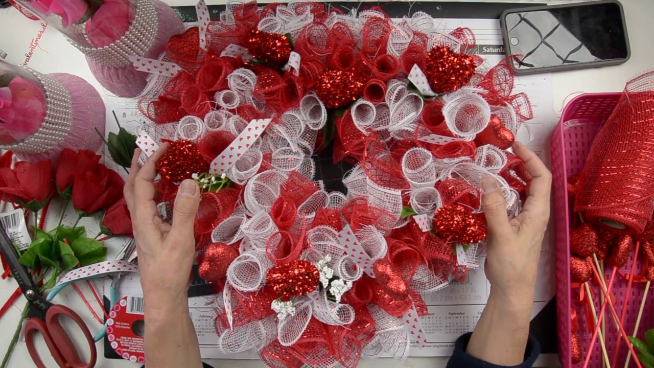 DIY Valentine Heart Wreath: Using Dollar Tree Supplies