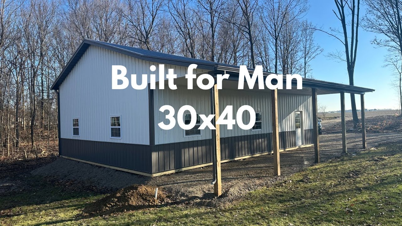 Building a 30x40 Pole Barn: Vinyl backed Clopay overhead door.
