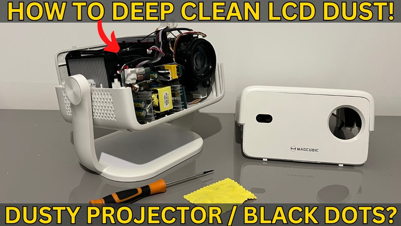 Как очистить ЖК-экран от пыли с помощью Magcubic L018 - Запыленный проекционный экран - Черные пя...