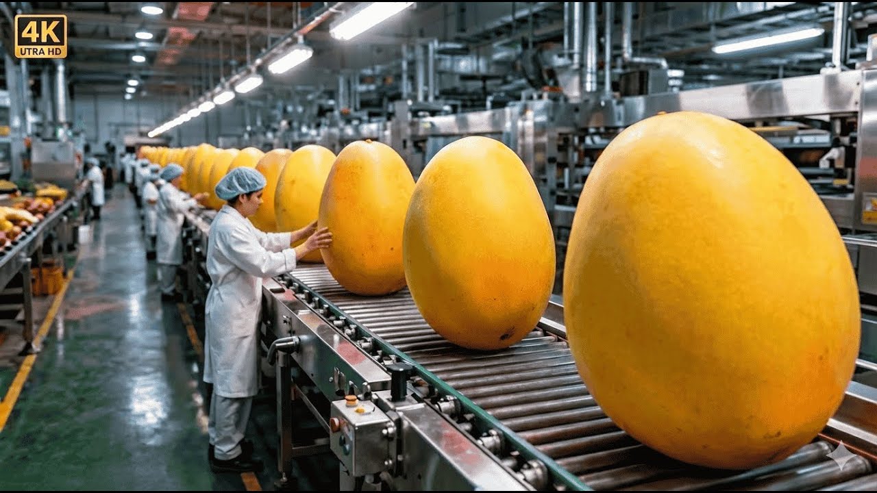 Inside an Automated Fruit Factory - From Red Skin to Frozen Chunks (The Whole Process)