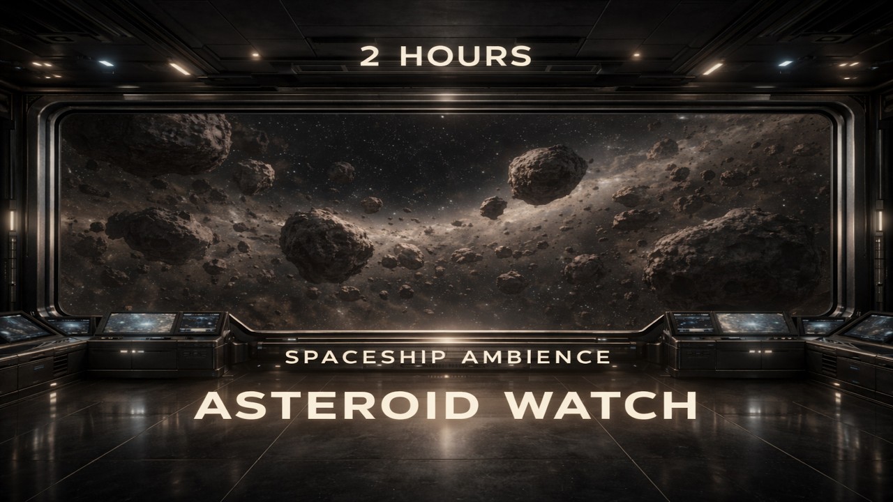 Spaceship Interior Ambience – Asteroid Watch | Focus & Background (2 Hours)