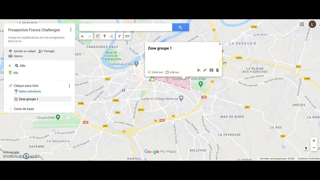Définir une zone de prospection sur My maps