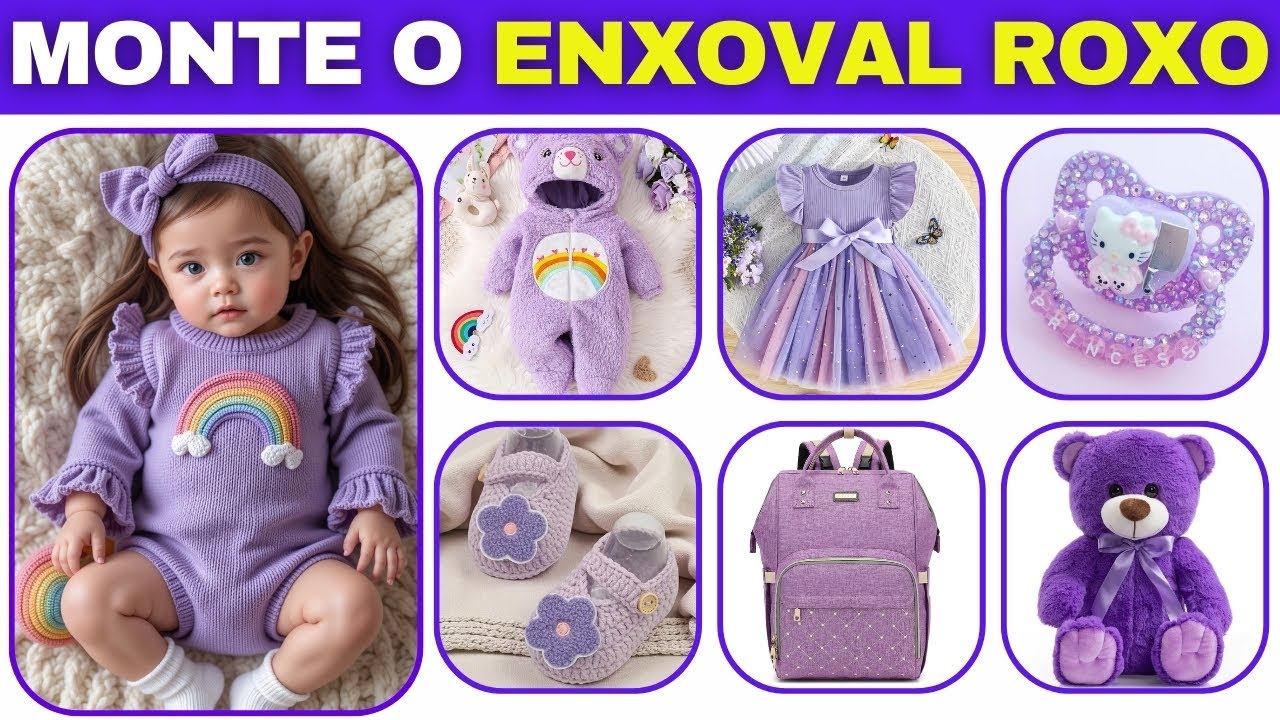 ✨MONTE O ENXOVAL ROXO PERFEITO PARA A SUA BEBÊ REBORN + PERGUNTAS DESAFIO! ✨ l DESAFIO INTERATIVO