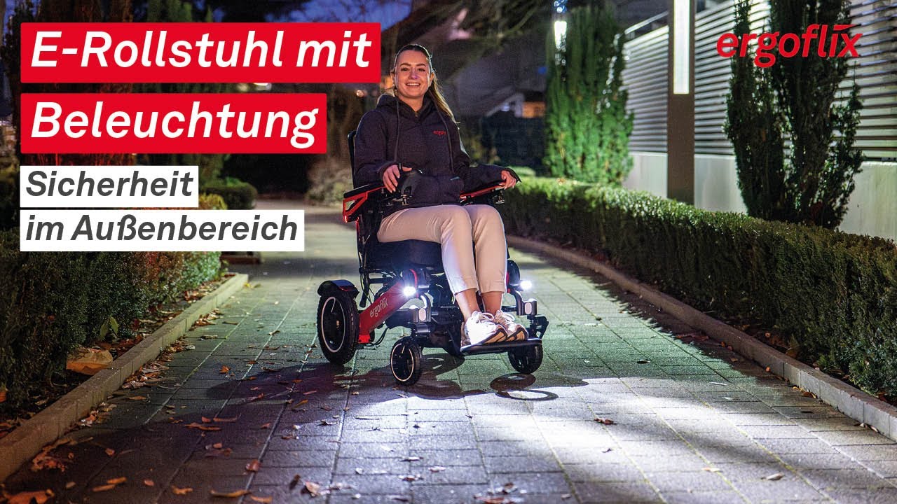 Faltbarer E-Rollstuhl mit Beleuchtung | Sicher im Außenbereich unterwegs