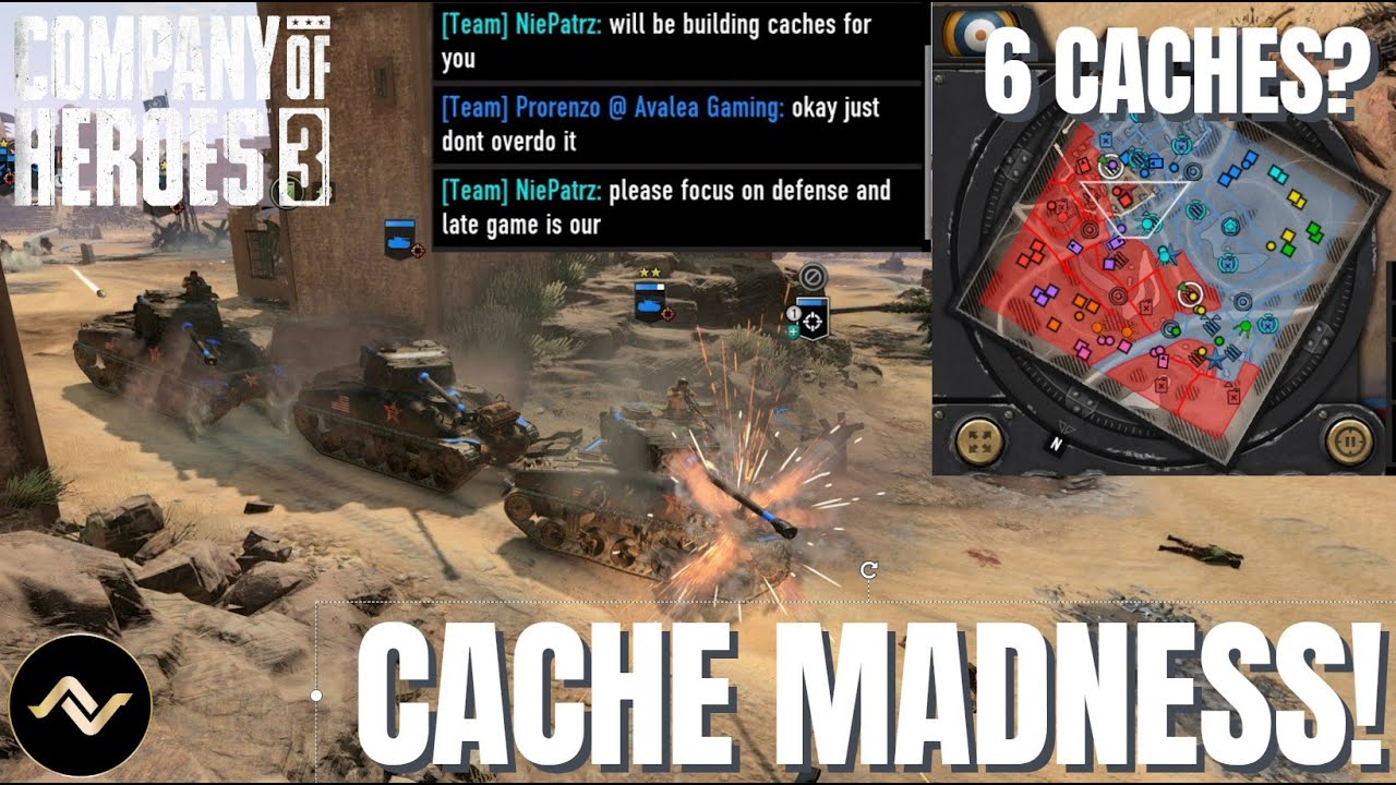 CACHE MADNESS! | Company Of Heroes 3 - US Forces 4v4 Gameplay