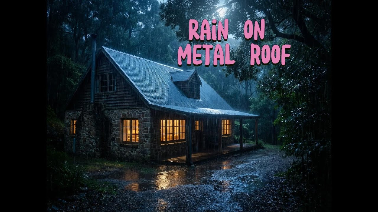 Rain on Metal Roof Ambience for 10 hours| Deep Sleep, Relaxation & Study Sounds