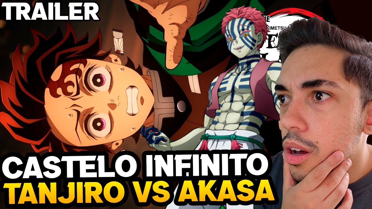 TANJIRO VS AKASA | REACT DEMON SLAYER: KIMETSU NO YAIBA - CASTELO INFINITO TRAILER