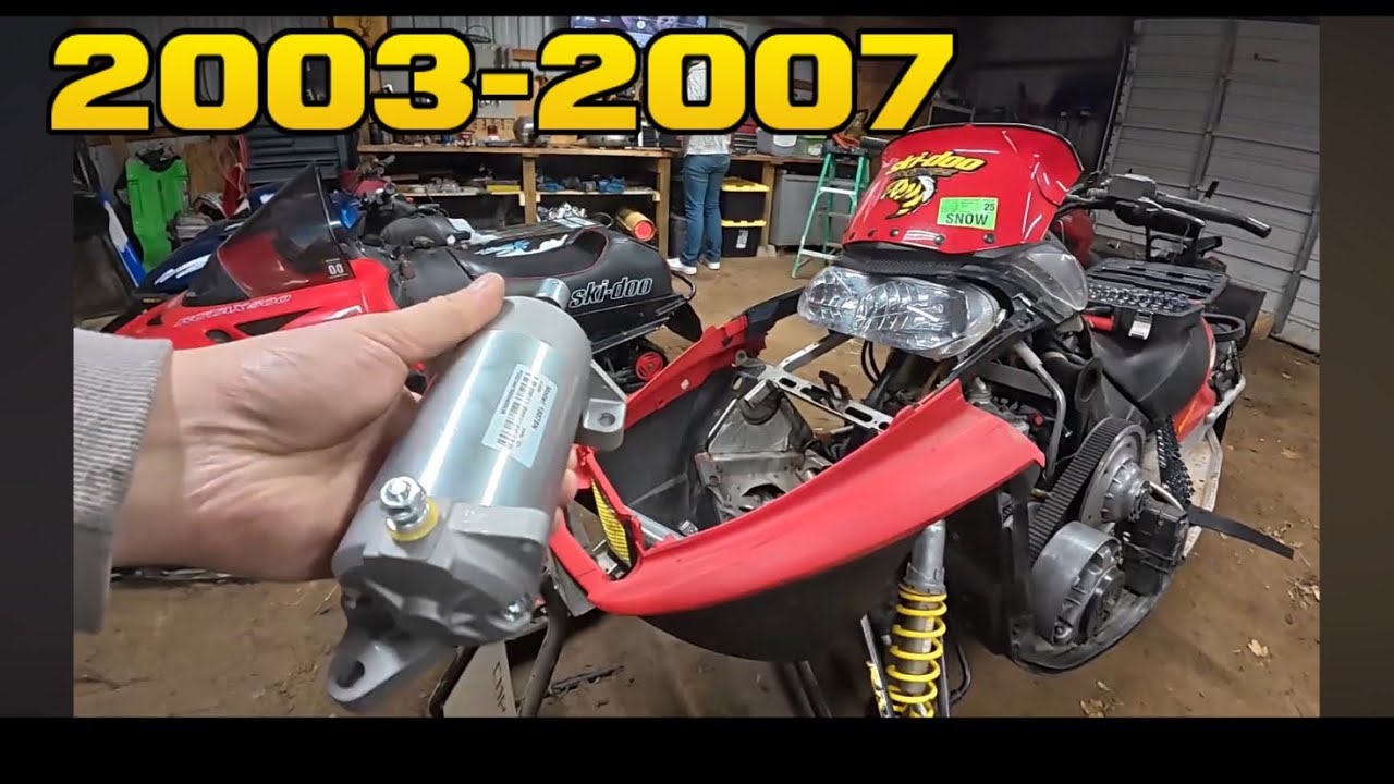 Замена электрического стартера и передней втулки на снегоходе Skidoo REV! (2003-2007)