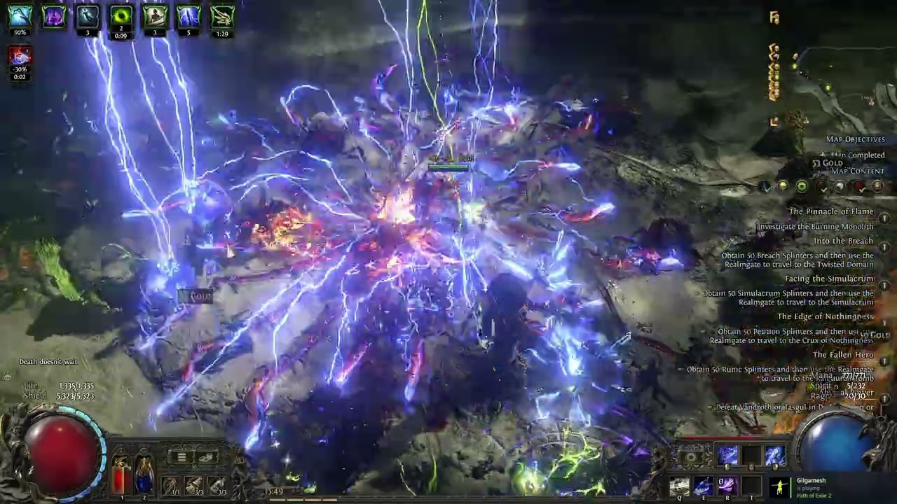 [POE2 0.4] Full-Screen Clear Falling Thunder Invoker T15 Map (Mid Budget)