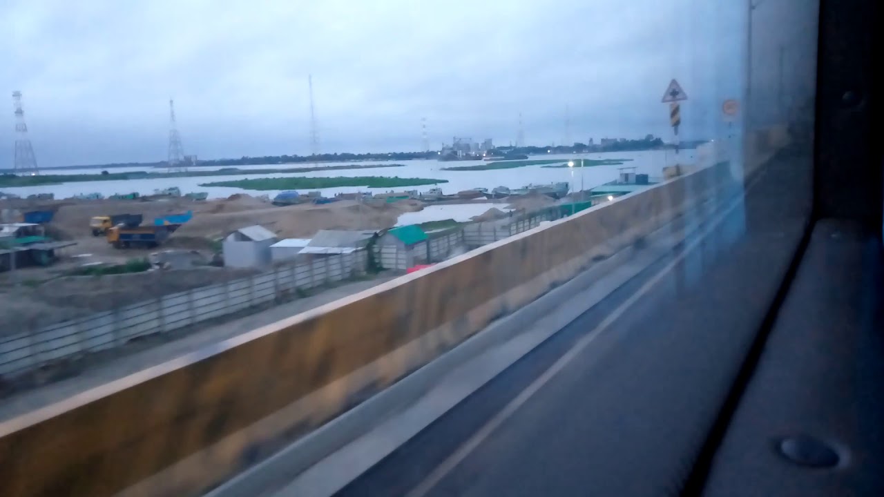 Green line bus at meghna bridge