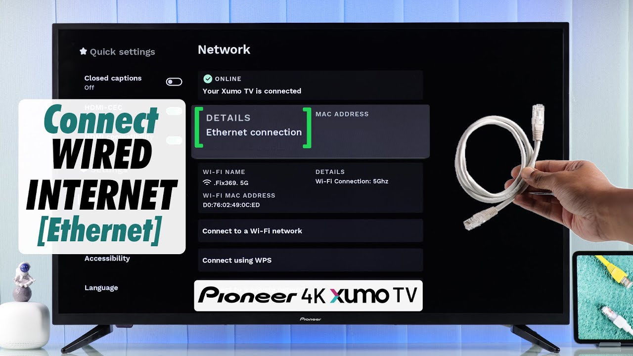 Pioneer 4K Xumo TV: How to Connect Wired Internet [Ethernet/LAN]