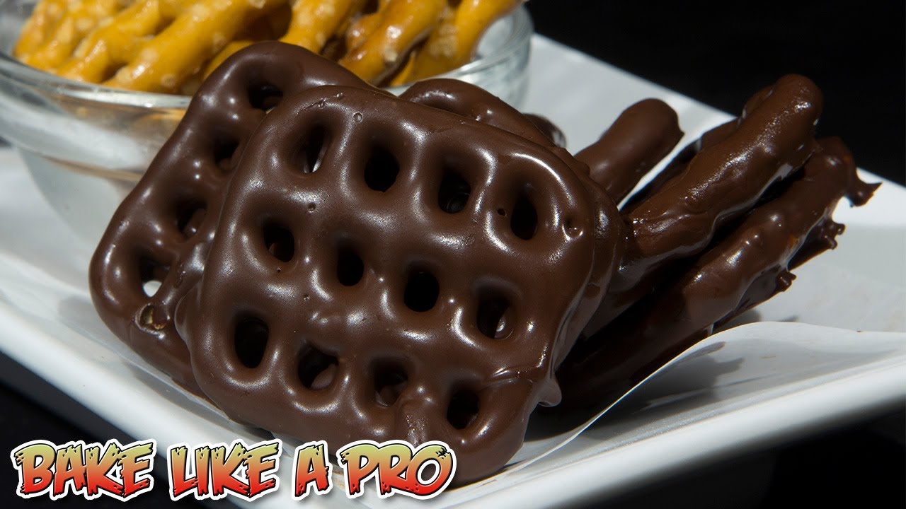 Dipped Dark Chocolate Waffle Pretzels Recipe