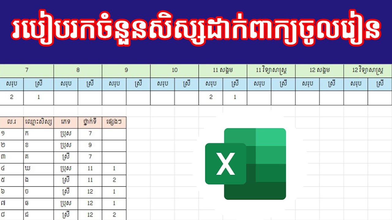 របៀបរកចំនួនសិស្សដាក់ពាក្យចូលរៀន