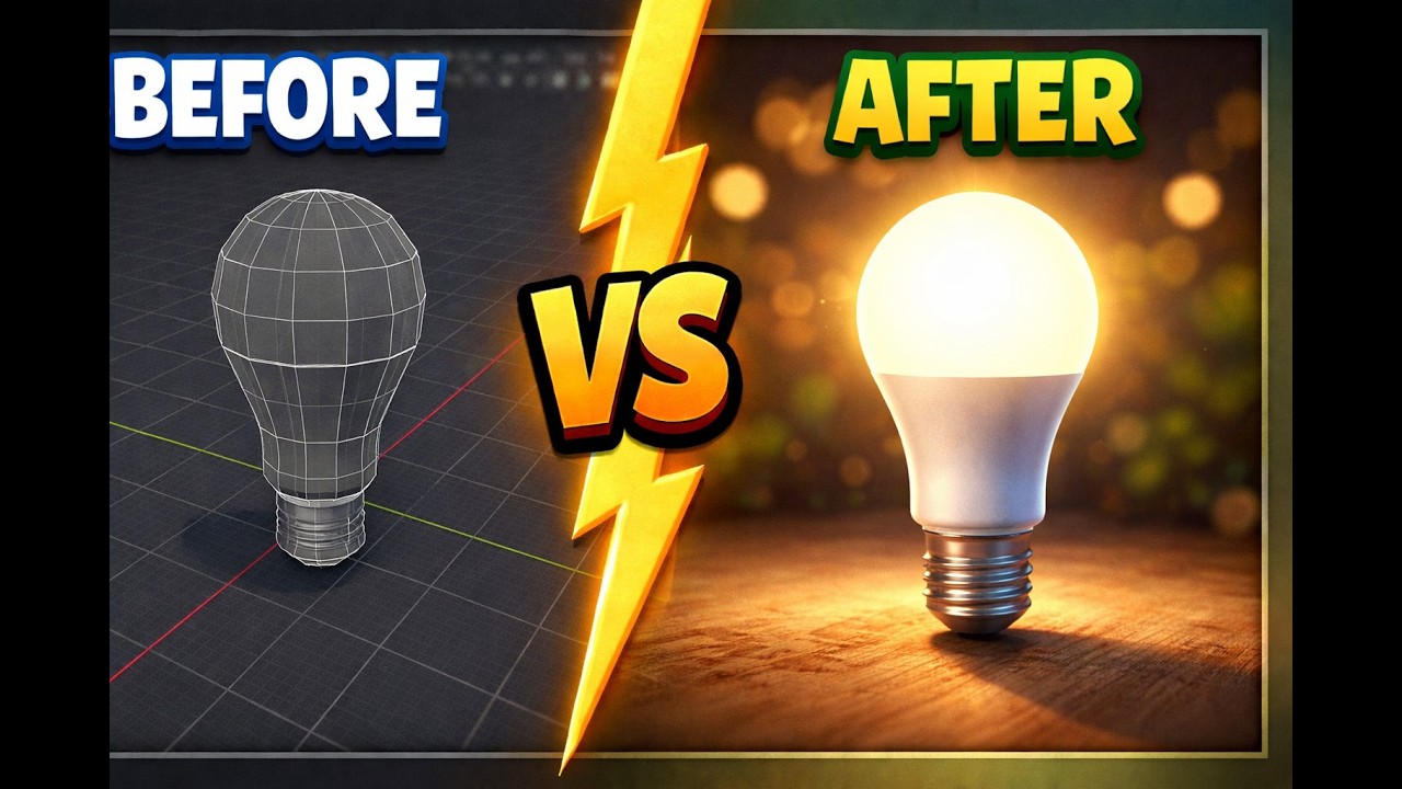 How to make Realistic 3d Model of LED Bulb with Texturing in Blender.        (Part 1)
