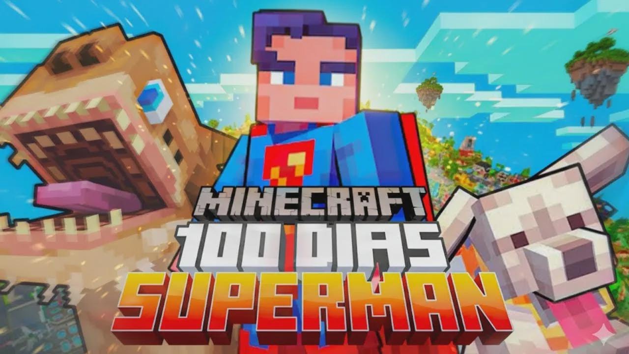 Sobrevivi 100 dias como Superman no Minecraft Hardcore