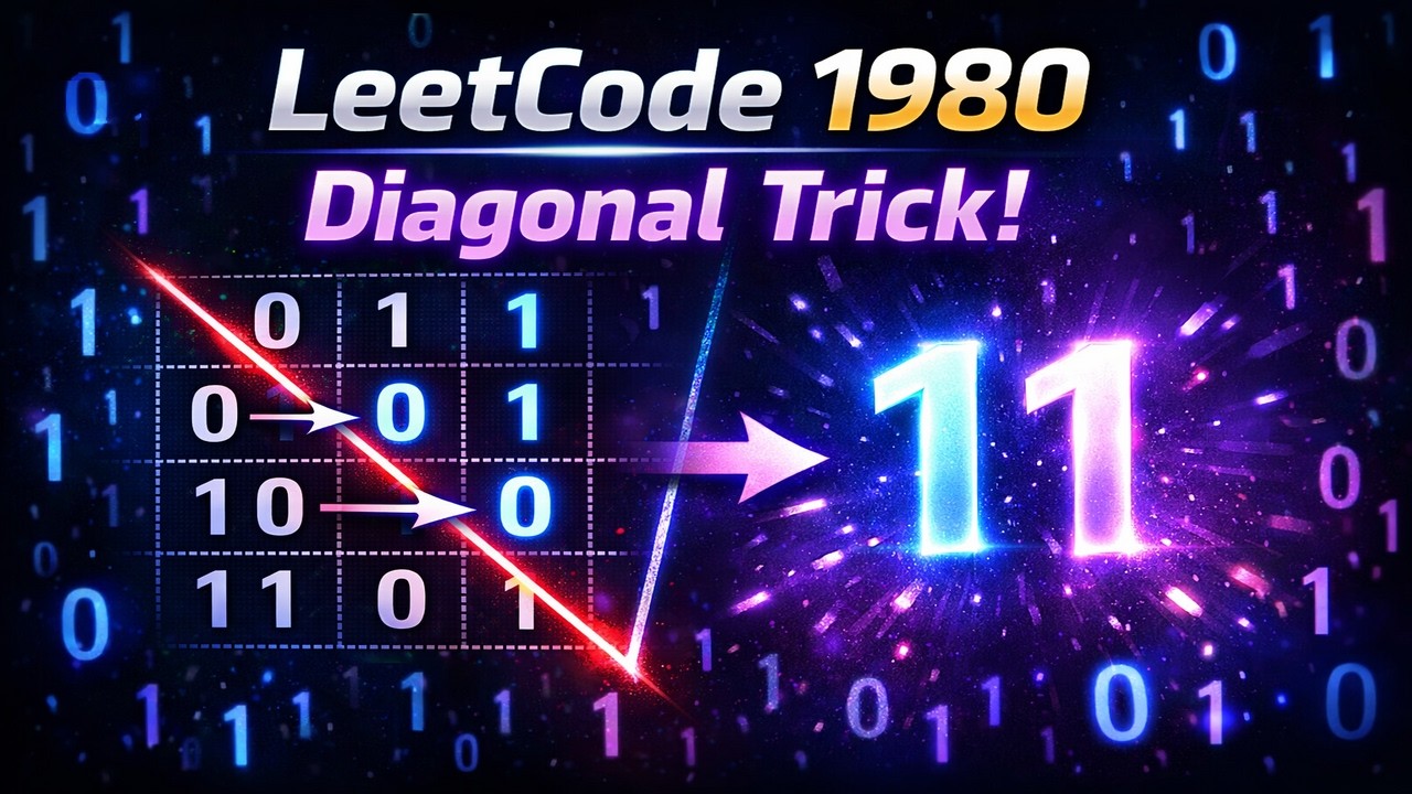 LeetCode 1980: Find Unique Binary String Explained (Diagonal Trick + Java Solution)