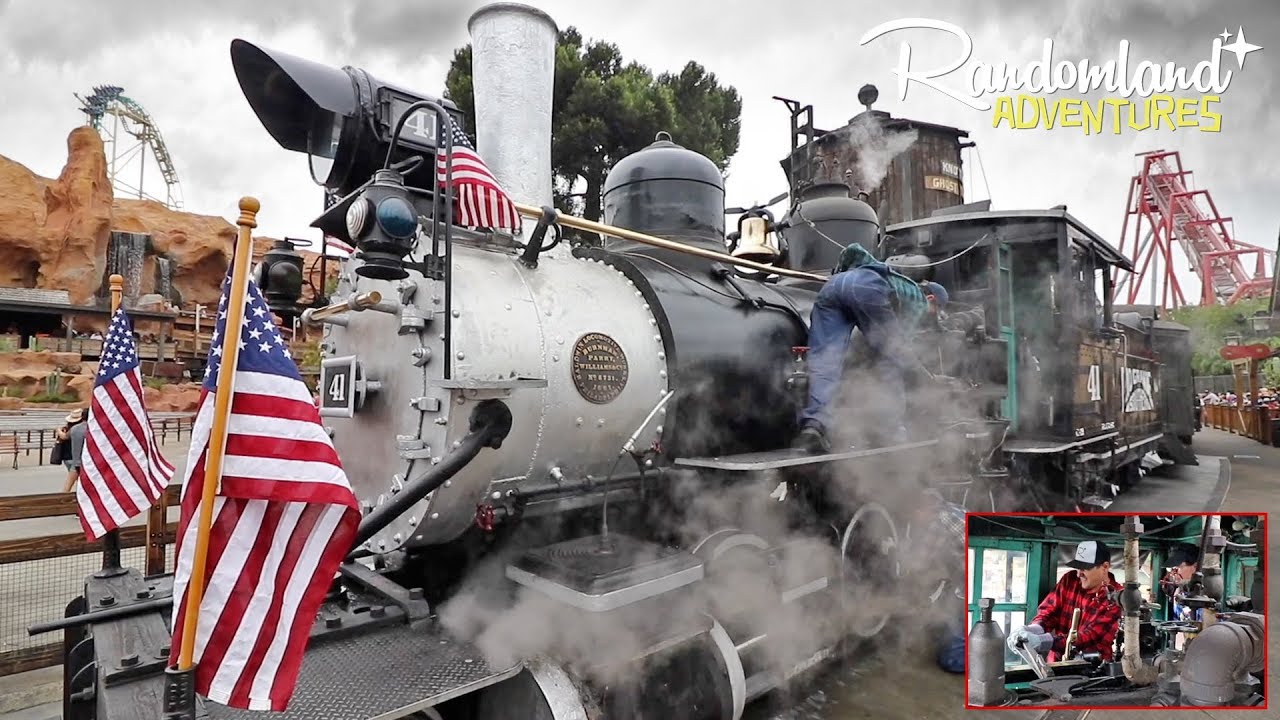 DRIVING THE TRAIN at Knott's Berry Farm! Behind the scenes on The Ghost Town & Calico Railway