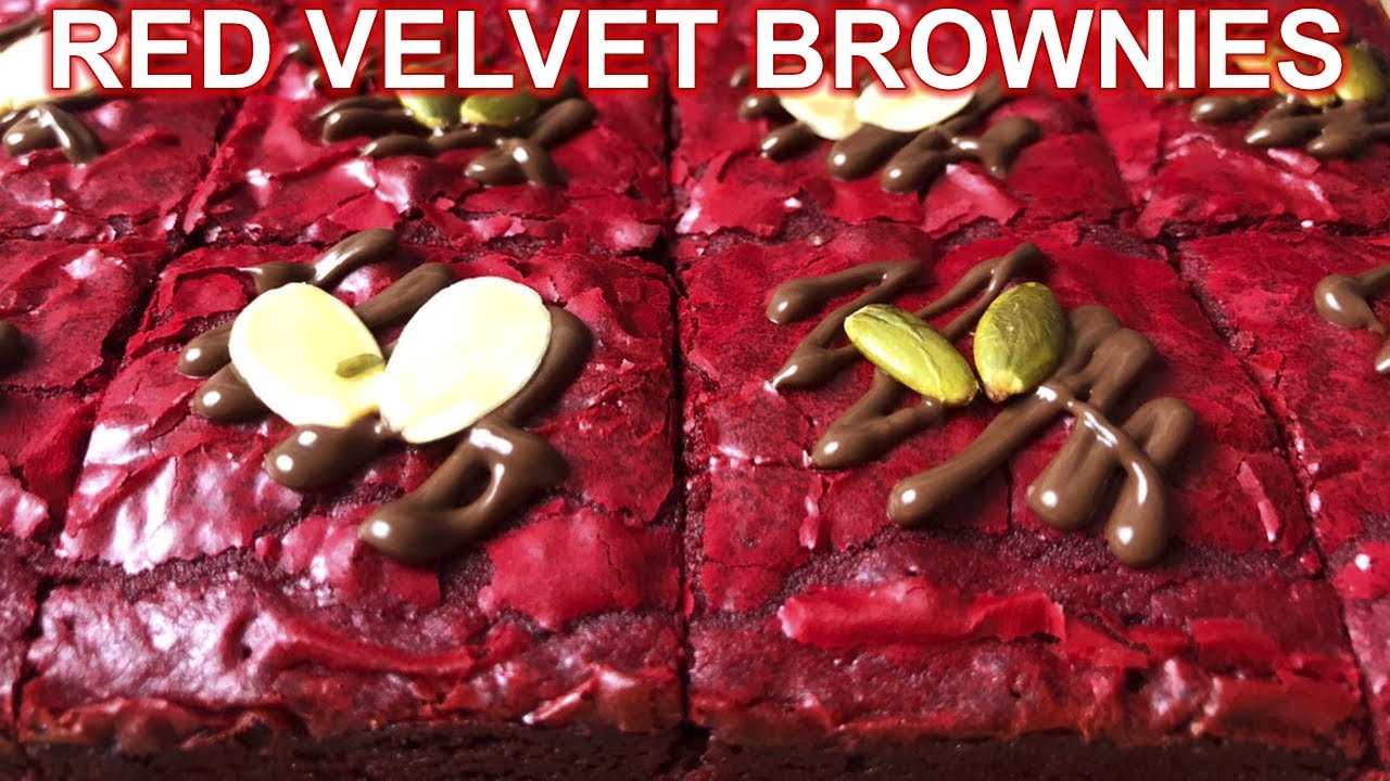 SUPER CHEWY AND FUDGY RED VELVET BROWNIES RECIPE | video resepi lengkap brownies red velvet