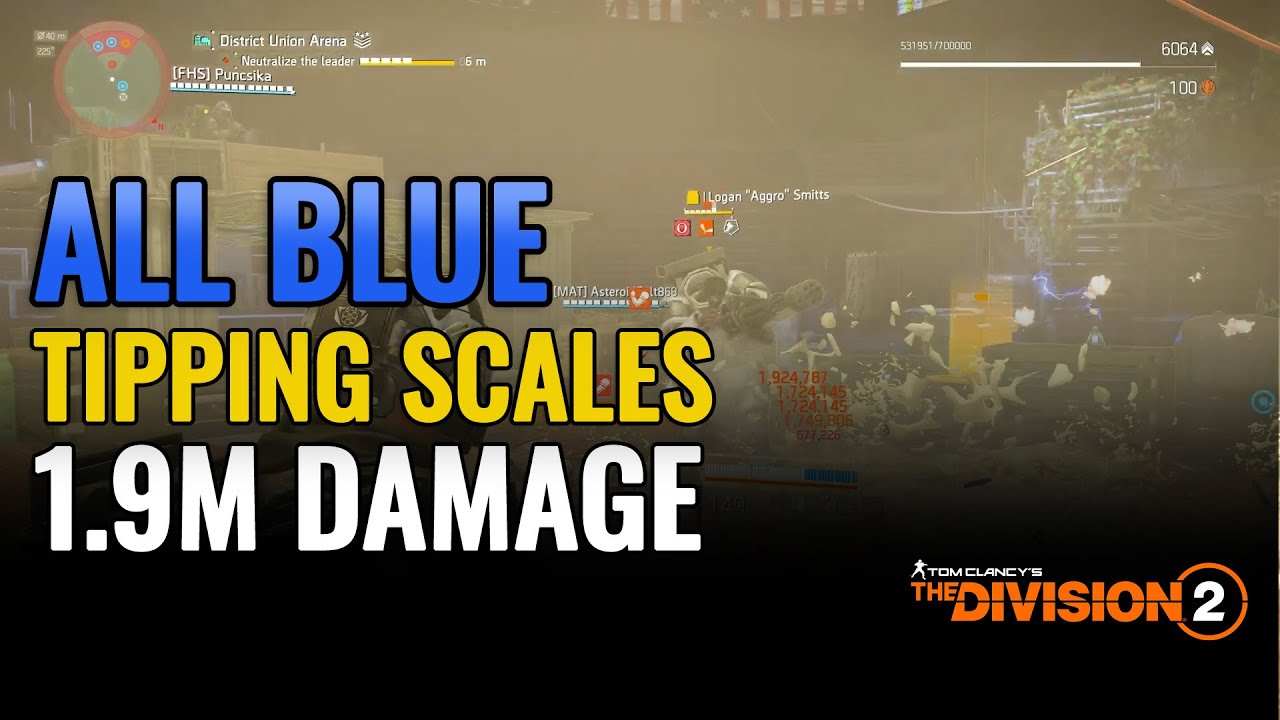 The Division 2 - Tipping Scales Gearset | All Blue Build with 1.9M Damage! #division #division2