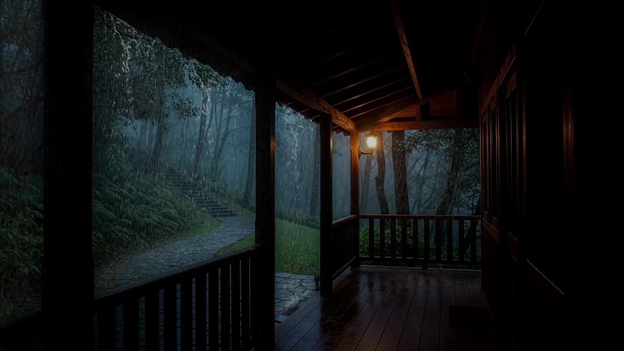 Stress dissolves – Natural rain sound – Rain falling near home – Inner ease 🌧️🌿