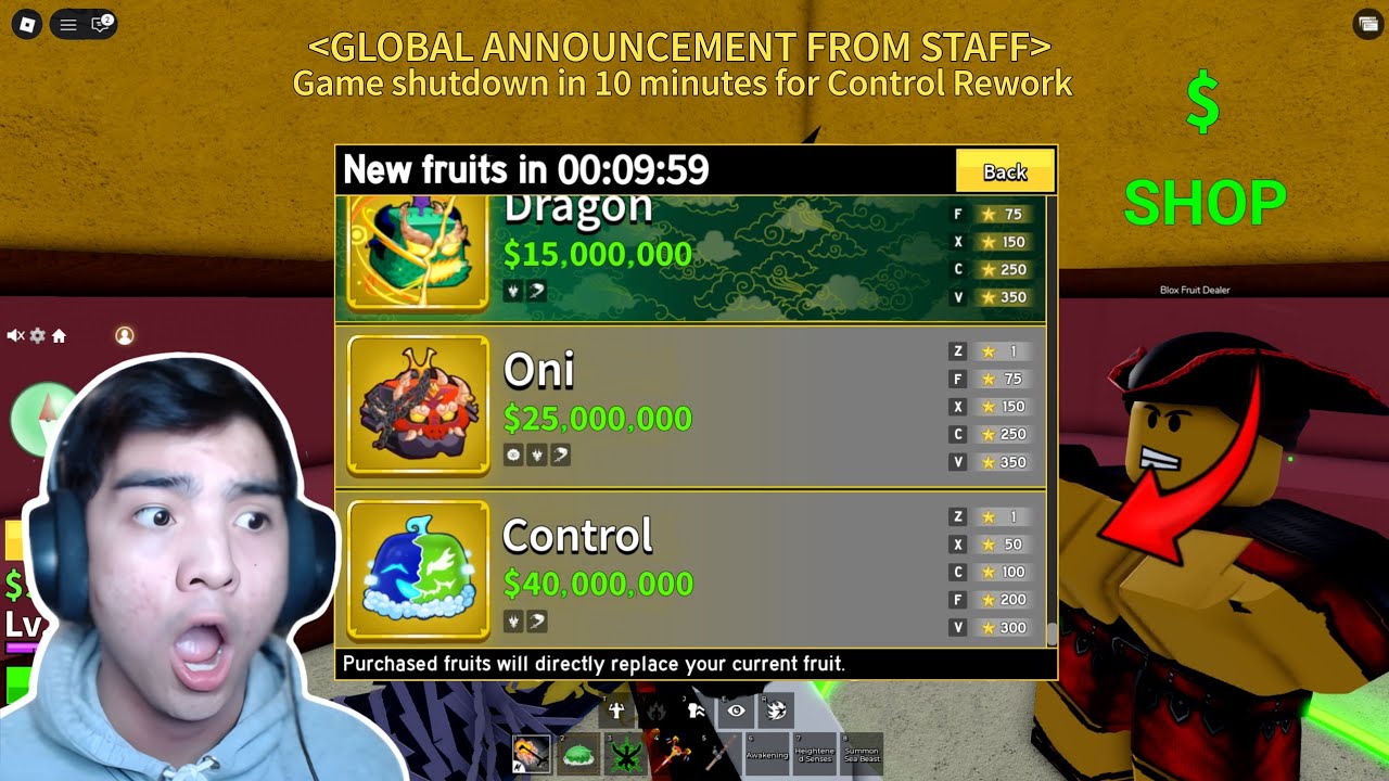 НАКОНЕЦ.. ОБНОВЛЕНИЕ 29 ПЕРЕРАБОТКИ Control Fruit в Blox Fruits..!