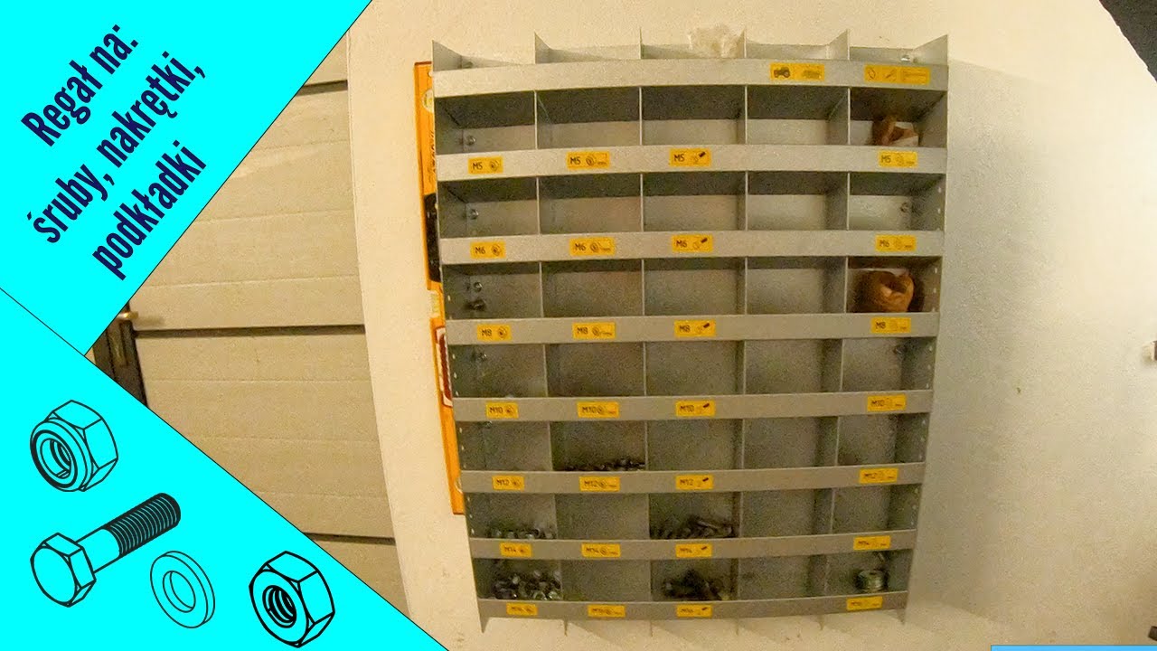Regał na śruby, nakrętki, podkładki - montaż