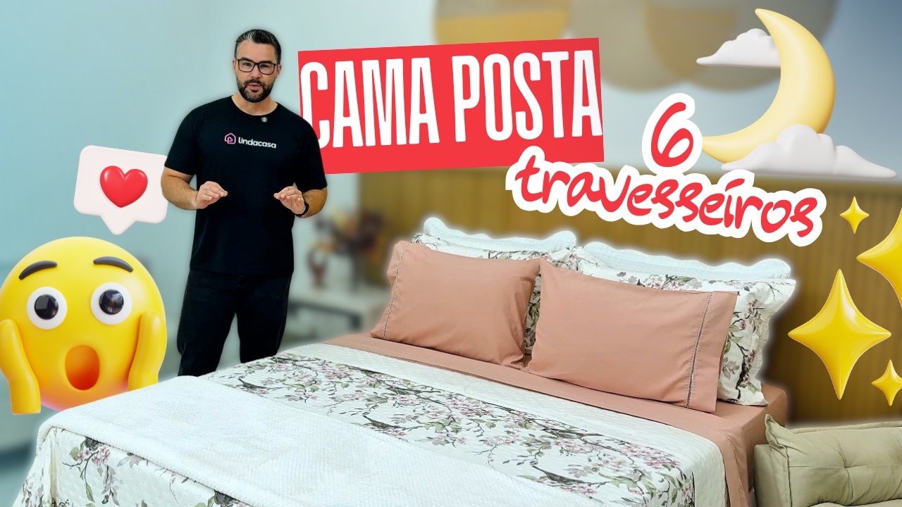 CAMA POSTA COM 6 TRAVESSEIROS 😱