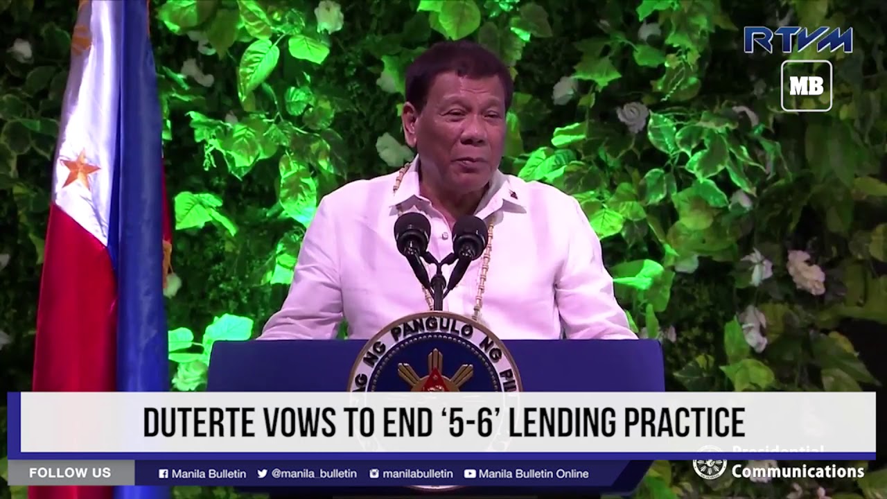 Duterte vows to end &lsquo;5 6&rsquo; lending practice