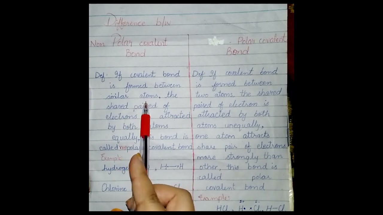 difference between polar and non polar covalent bond