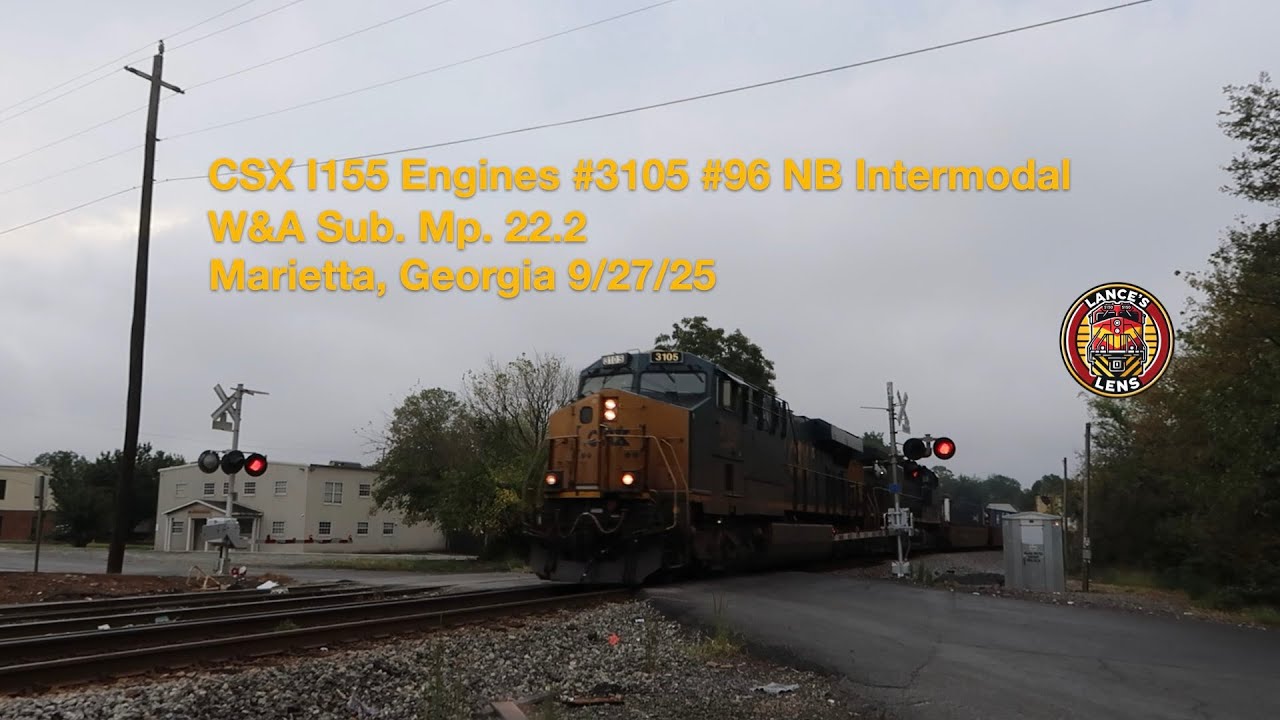 CSX I155 Engines #3105 #96 NB Intermodal Marietta, Georgia 9/27/25