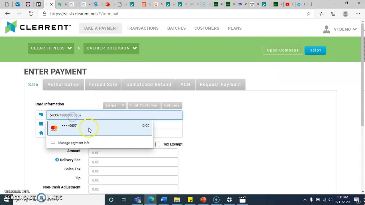 How to Run a Transaction Using the Virtual Terminal