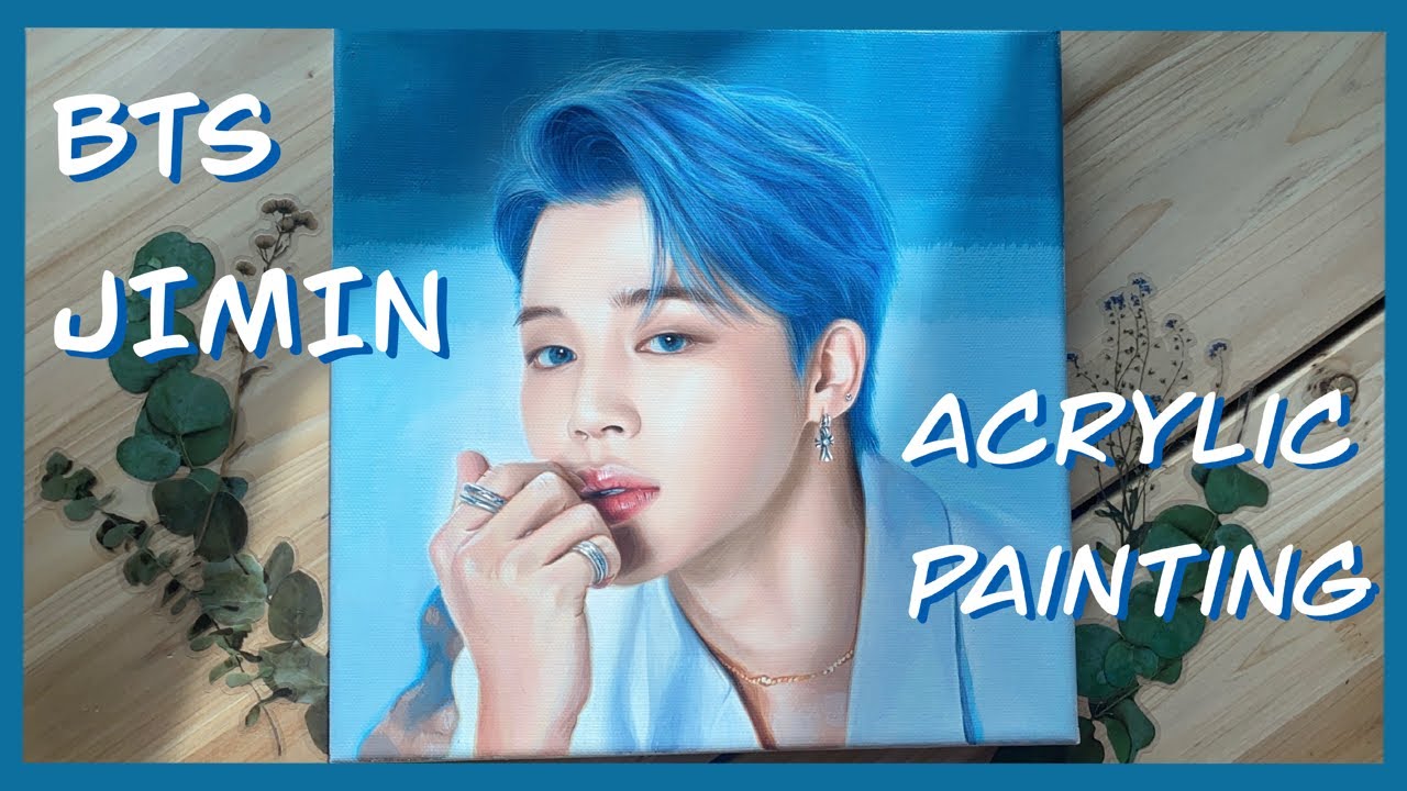 [BTS] JIMIN Acrylic Painting fanart / 방탄소년단 지민 아크릴 물감 팬아트 /청량한 무드의 지민 그리기 !