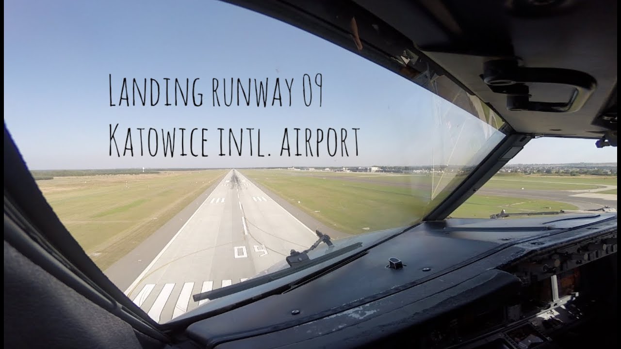 Approach and landing runway 09 Katowice International Airport (KTW EPKT)