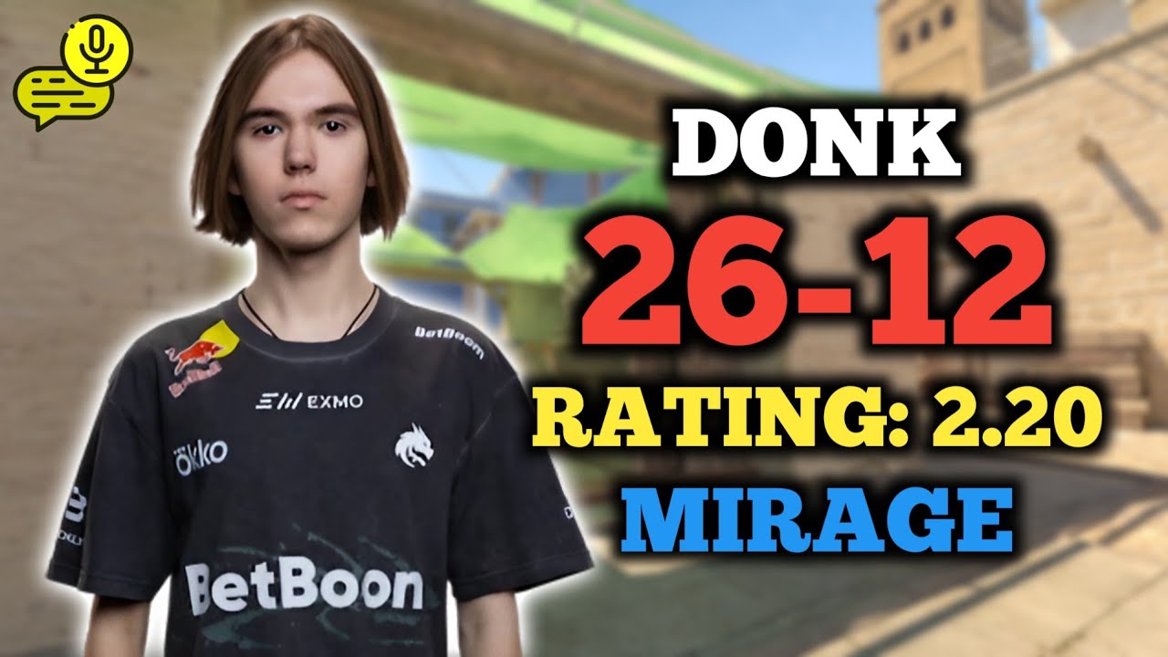 ДОНК (26-12) РЕЙТИНГ: 2.20 | РЕЙТИНГ FACEIT (МИРАЖ) + ГОЛОСОВАЯ КОММУНИКАЦИЯ | ТОЧКА ЗРЕНИЯ CS2