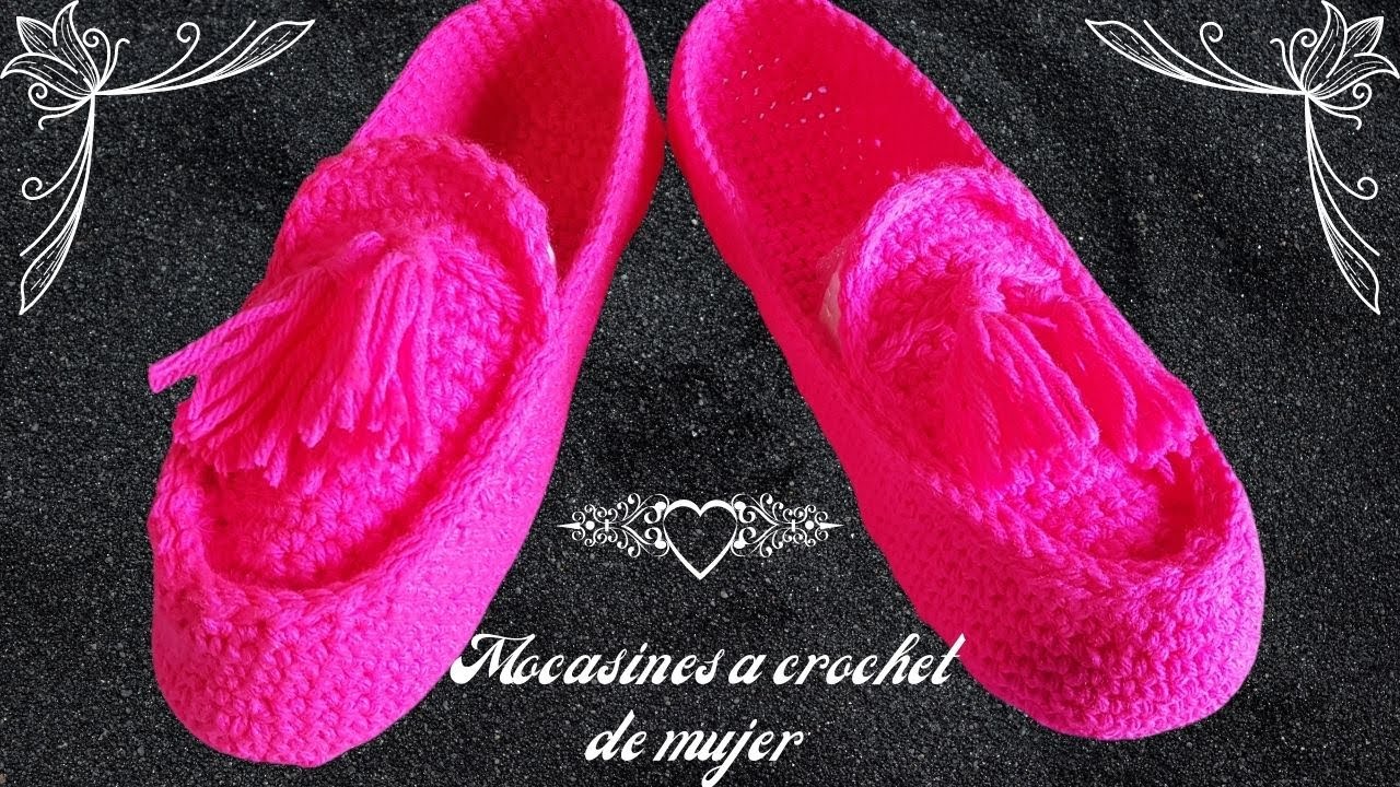 Mocasines a crochet de mujer #crochet #mocassim  #pantuflas #ideasdenegocio  #zapatillasdemujer